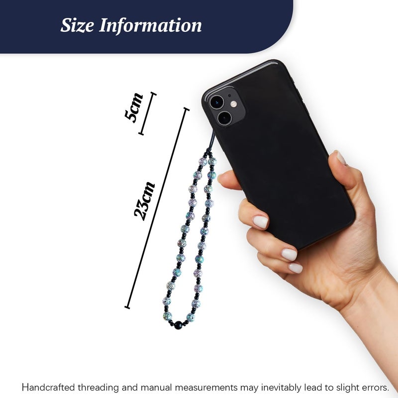 WCCH Beaded Phone Charm Y2K Kawaii Handmade Acrylic Phone Lanyard Wrist Strap for Camera Bag Airpods Keychain Charm Black Volcanic Rock - Image 5